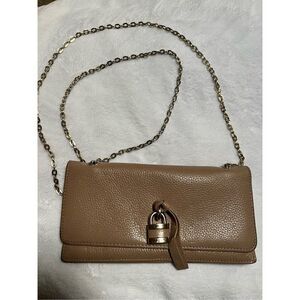 K. C. Jagger Crossbody Chain Wristlet Clutch Wallet Tan